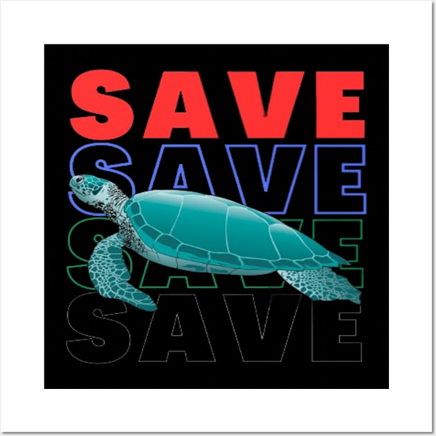 Save Sea Turtle Wall Art by Jerry the Artist